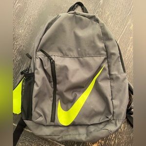 Nike backpack. Dark gray and neon green.